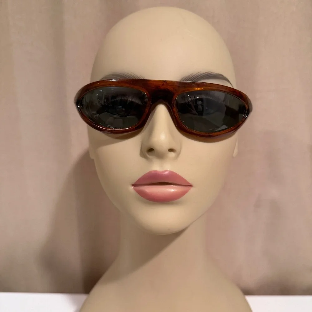 Vintage Ray- Polaroid 155 Amber Wraparound Sunglasses Cyber Y2K Sporty